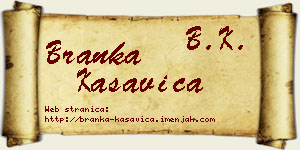 Branka Kasavica vizit kartica